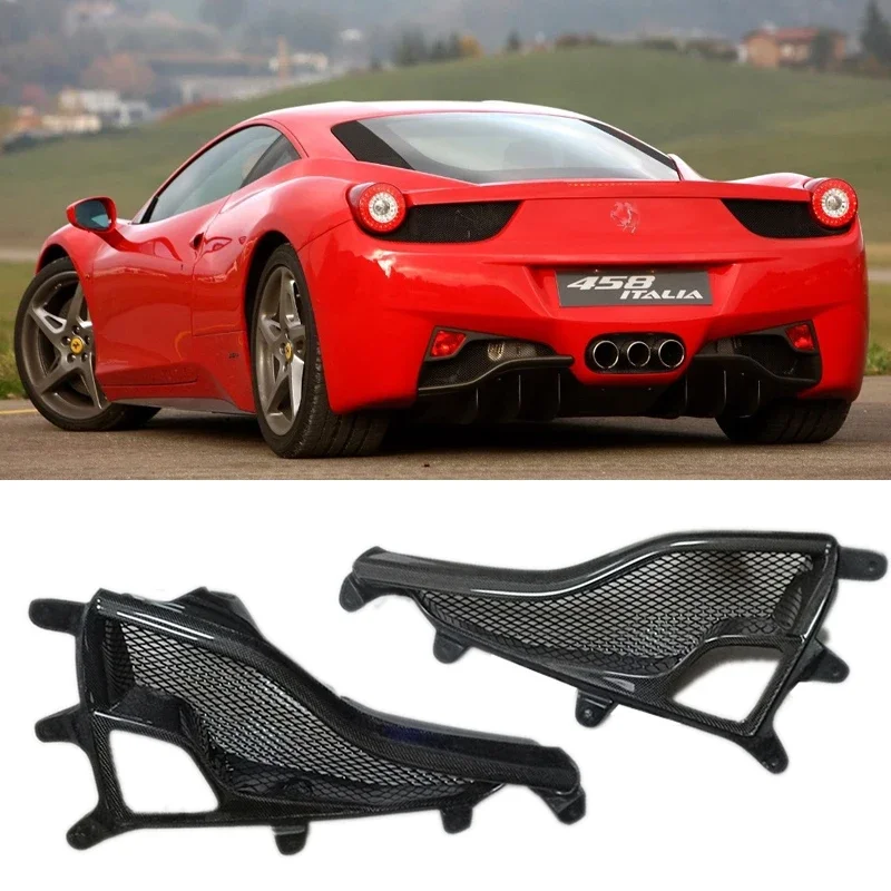 

Задняя противотуманная фара из настоящего углеродного волокна для Ferrari F458 2011-2014, внутренняя отделка, модификация автомобиля, противотуманная фара, крышка тормозной фары, 2 шт.