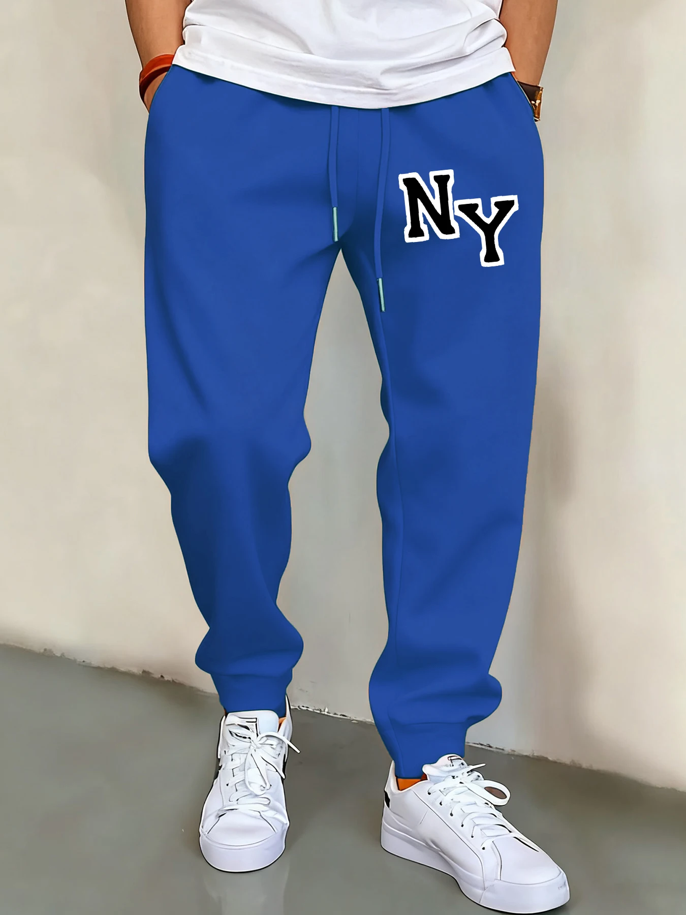 

Модные мужские спортивные штаны с баскетбольным узором, универсальные брюки с карманами, модные брюки на шнурке, флисовые модные брюки для бега