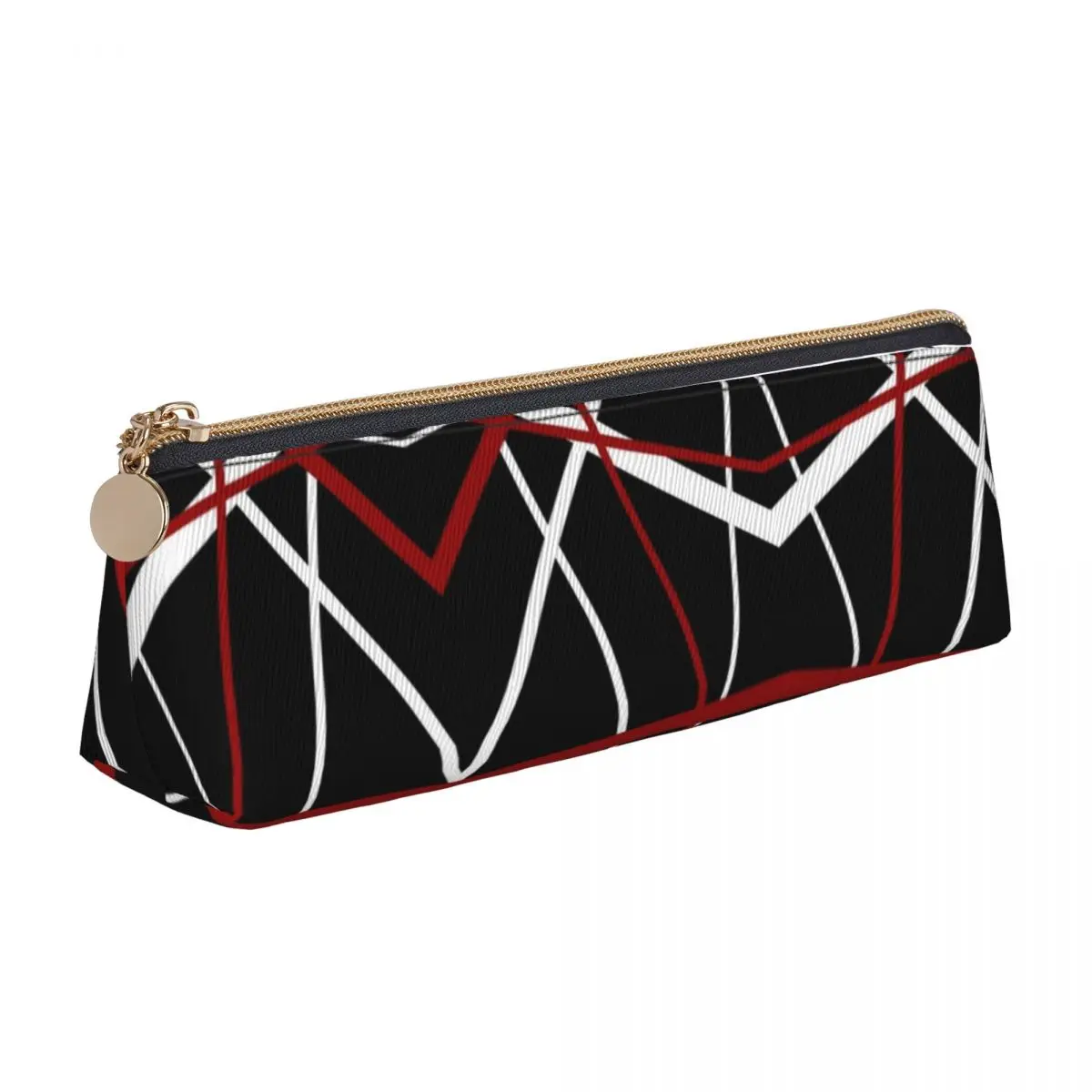 

Van Halen Pencil Case STRIPES EVH School Pencil Cases PU Leather Boy Girl Retro Portable Pencil Pouch Stationery Organizer