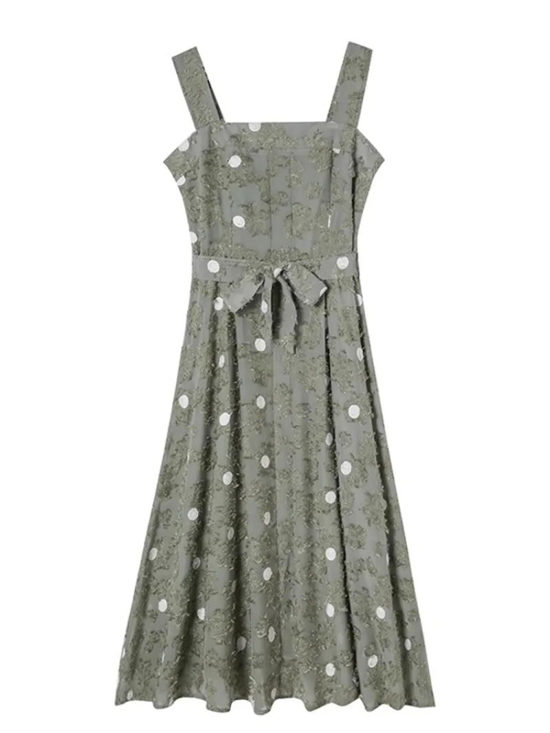 Robe d'été coréenne en mousseline de soie, coupe cintrée, motif Floral, sans manches, mi-longue, Style français, robe de cérémonie élégante, 2025