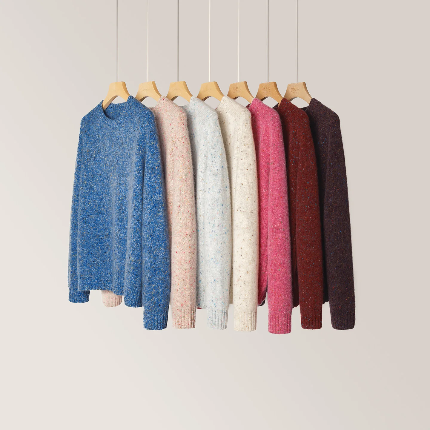 100% Pure Cashmere Women's Round-Necked Sweater with Colorful Dots, Saddle-Shaped Shoulder, Loose Fit, High-End, Thick Fabric - view 6