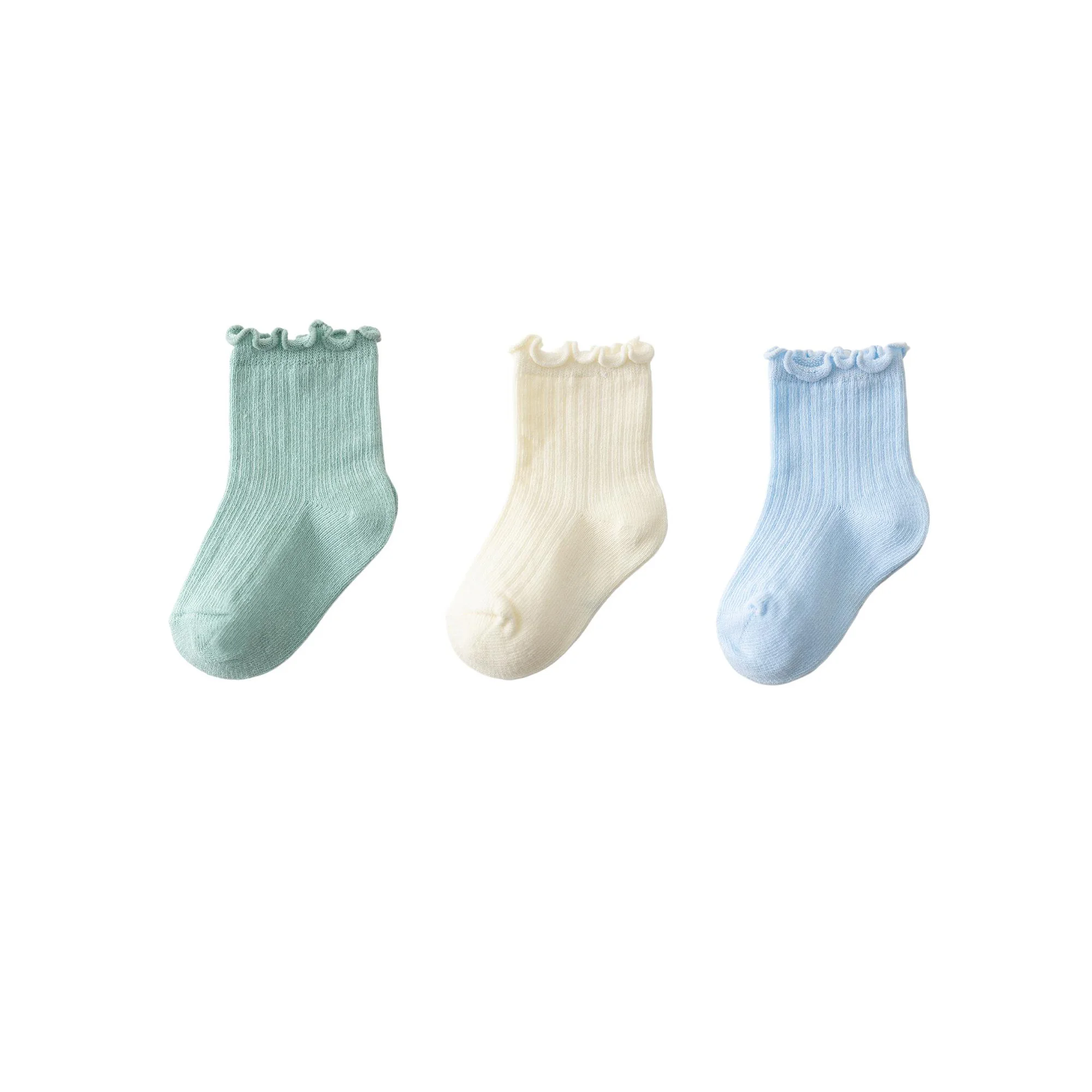 3 Pairs/set Newborn Baby Boys Socks Cotton Pure Color Infant Boys Mid Tube Socks Four Seasons Ribbed Ruched Children Boys Socks