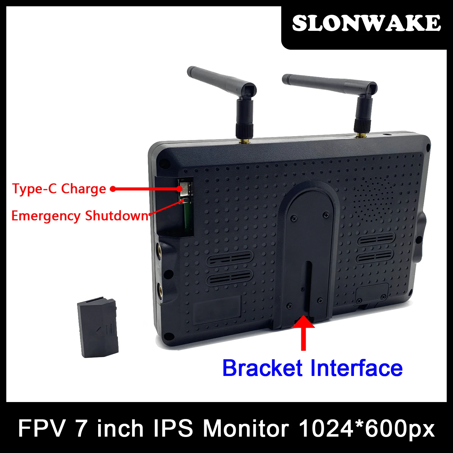 

SLONWAKE NEW 5.8G 56CH 7inch IPS display dual antenna integrated reception 1024*600 pixels 600cd built-in 3000mAh battery