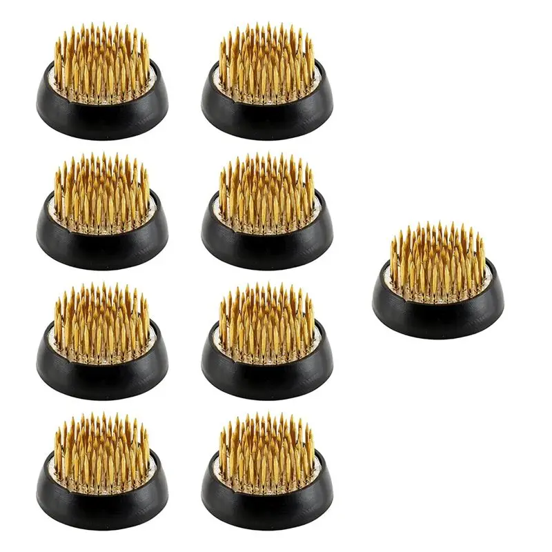 

ETRT 9 Pcs Flower Frogs Round Brass Flower Holder Japanese Ikebana Vase Floral Frogs Flower Arranger Flower Fixed Tools