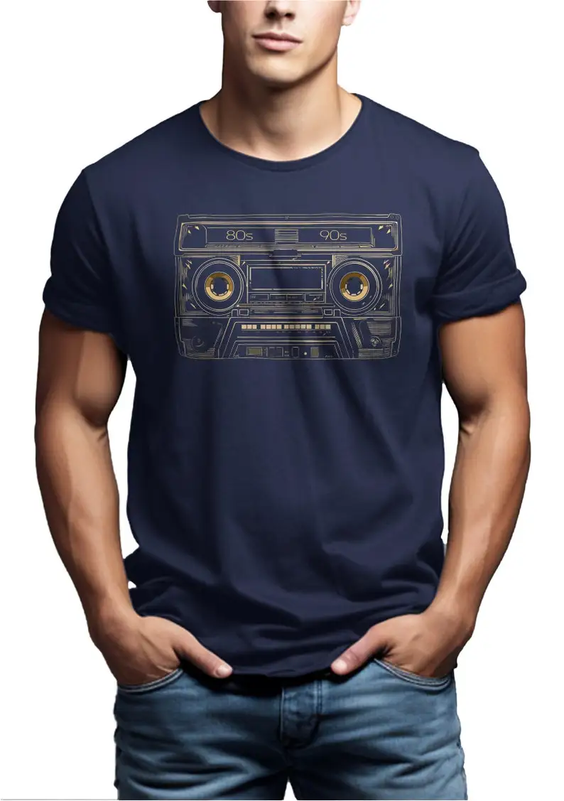 Men\'s T-Shirt 80s 90s Hip Hop Mixtape Vintage Moitv Tape Cassette Oldschool Music Gifts for Men Musicians Cotton Tee Funny Tops