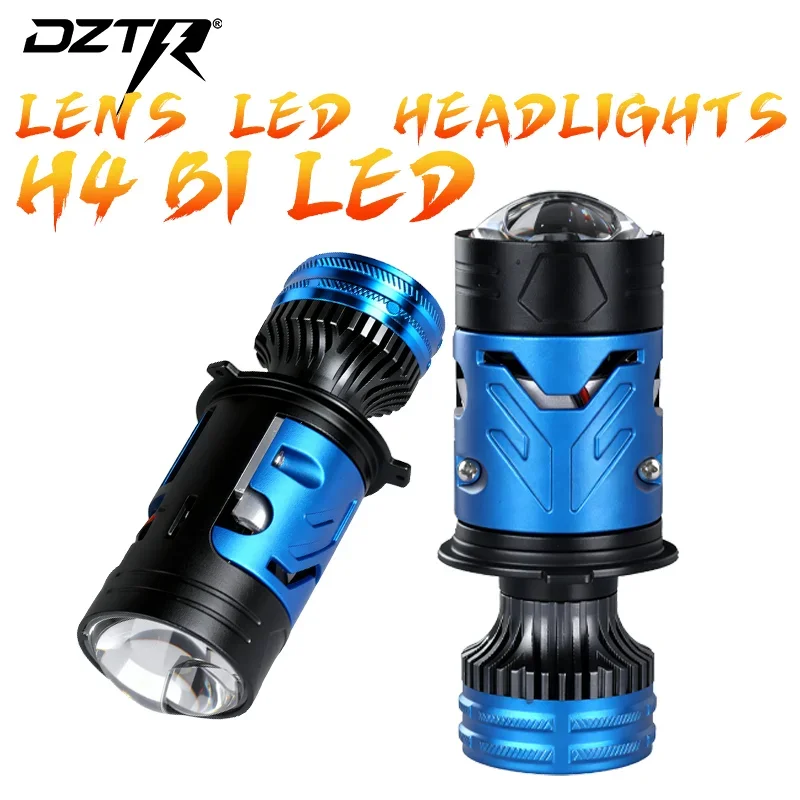 

DZTR Car LED Lens Headlight H4 12V Mini Lens Super Bright Hi/Lo Beam White Light 6500K for Cars & Motorcycles Model Compatible