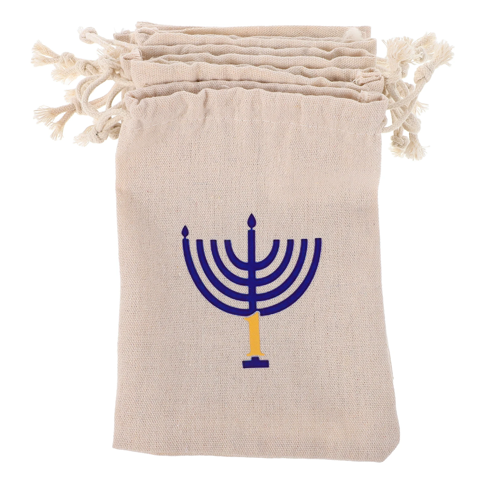 

8 Pcs Hanukkah Packaging Bags Gift Chanukah Decorate Candy Boxes Cotton Giftbags Medium Advent Calendar Canvas with Handles
