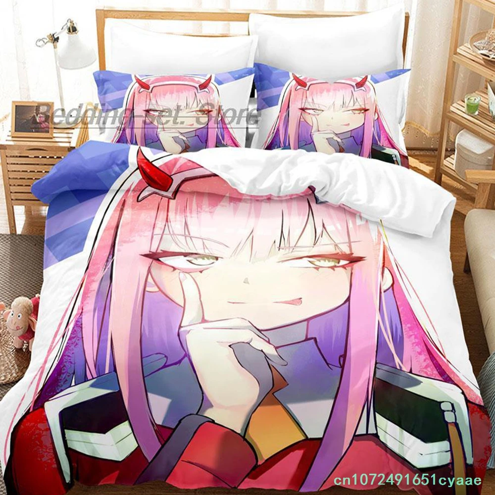 Darling In The Franxx Bedding Set Single Twin Full Queen King Size Bed Set Aldult Kid Bedroom Duvetcover Sets 3D Bed Sheet Set 3