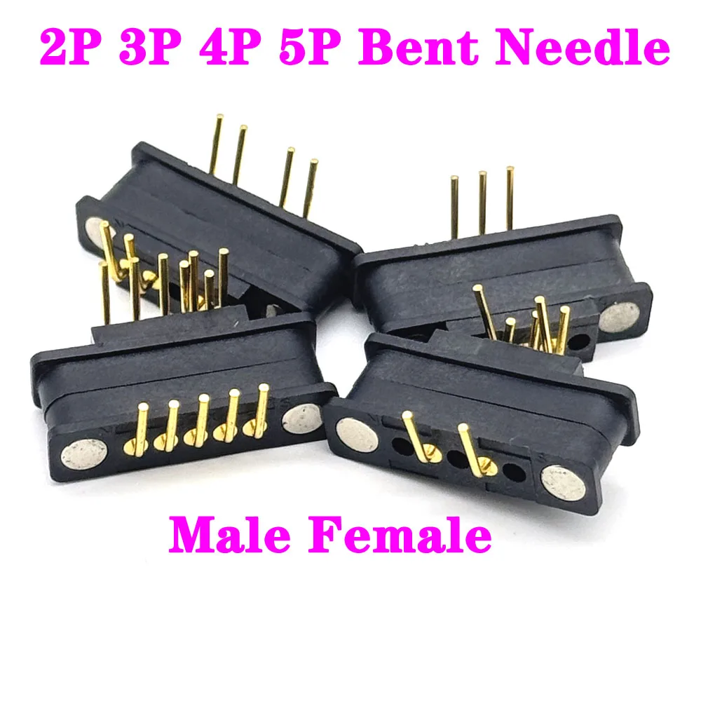 

2A DC Magnetic Pogo Pin Connector 2Pin 3Pin 4Pin 5Pin Pogopin Male Female Spring Loaded DC Power Socket Bent Needle