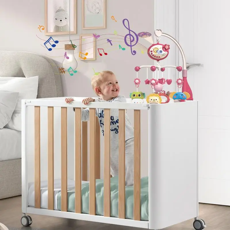 45x54cm Baby Crib Mobile Rattle Toy For 0-3 Years Old Infant Rotating Musical Projector Bed Bell Educational For N ewborn