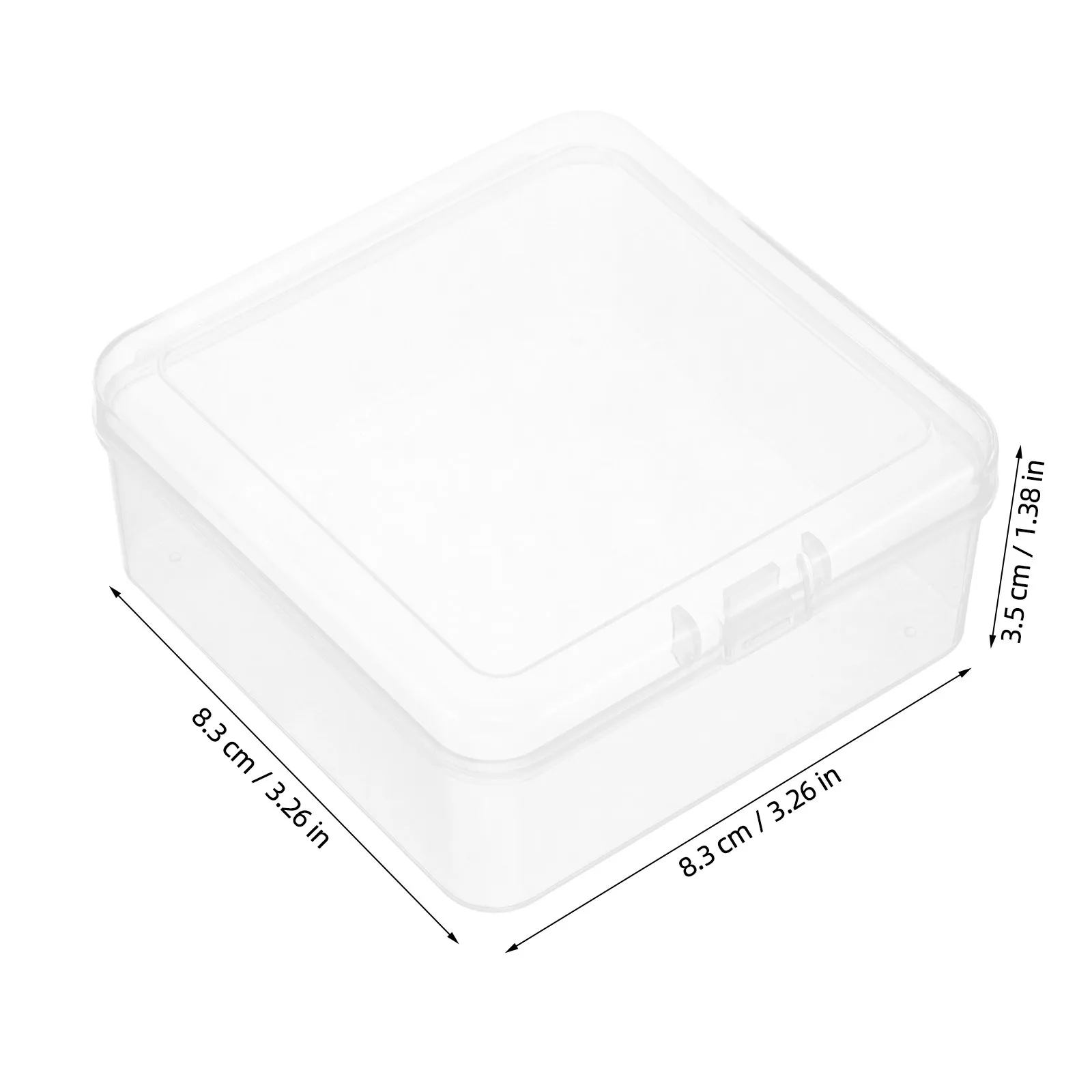 20Pcs Clear Nail Storage Organizer Box Square Stackable Design 3.3x3.3x1.4 Transparent Manicure Tool Container Nail Art Supplies