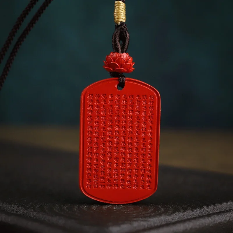 Natural Red Sand High Content Protective Talisman Charts Pendant for Men and Women Same Long-Term Wear Necklace