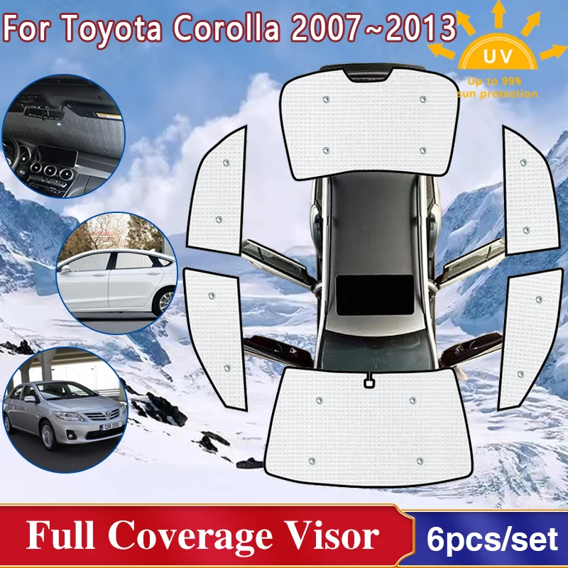 

Автомобильные полные чехлы солнцезащитные козырьки для Toyota Corolla 2012 аксессуары E140 E150 2007 ~ 2013 лобовое стекло окна потертый козырек 2008 2009 2011