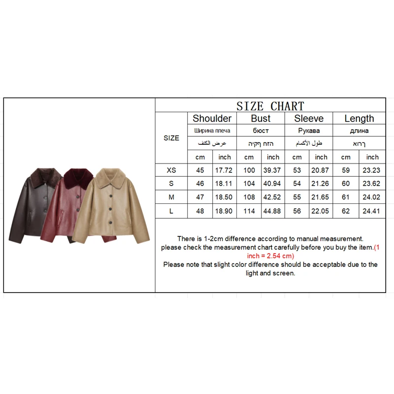 Guobioziy Women's Reversible Faux Leather Jacket 2026 Autumn/Winter New Arrival Solid Color Design European＆AmericanCasual Trend