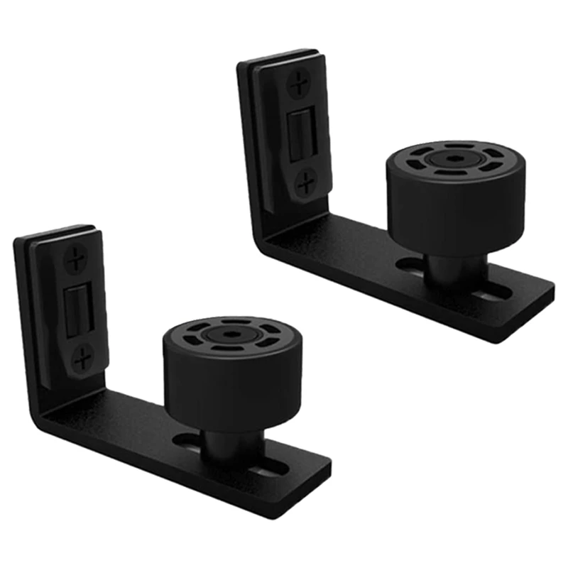 

Направляющая Встраиваемая внизу для раздвижной двери сарая, направляющая для пола с регулируемым роликом, черная система настенного крепления, 2 шт.