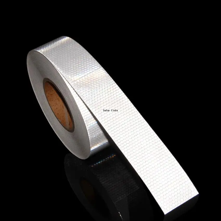 5cm*25m Waterproof Reflective Material Car Stickers Self-Adhesive Tapes Honeycomb White Reflectors Decals For Bicycle Motorcycle