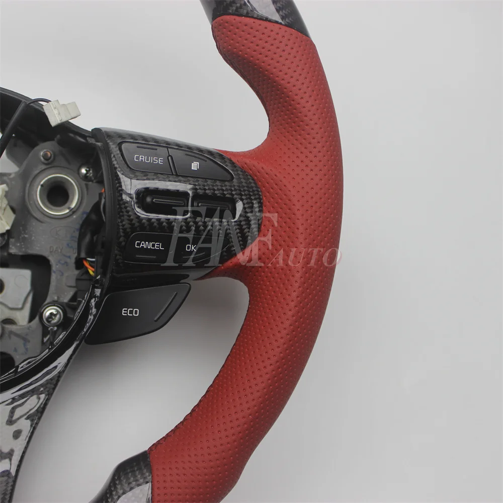 Replacement Real Carbon Fiber Steering Wheel with Leather for Kia K5 OPTIMA 2011-2015