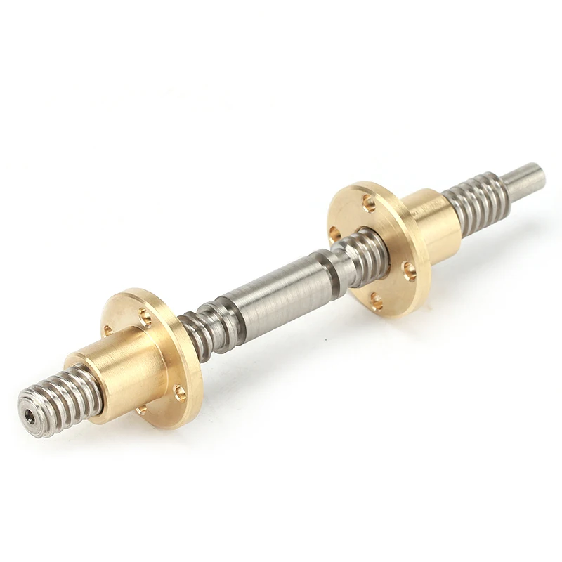 Tr12 12mm Trapezoidal Lead Screw Left And Right Thread With Flange Brass Nut Tr12*2 Tr12x2