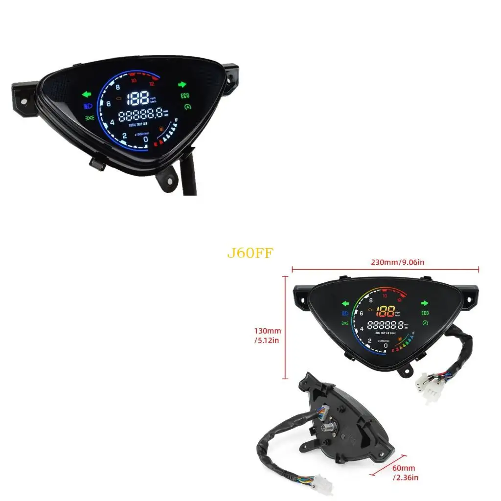 

J60F Shockproof Advanced Motorbike LCD Speedometer High Contrast Display Impact Resistant Waterproof Design For Mio110 SPORTY