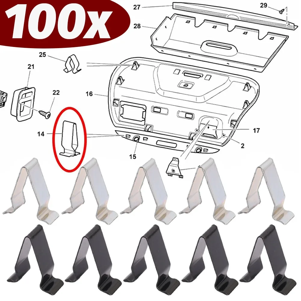 Metal Car Trunk Threshold Clips for VW Audi Skoda Seat 4B0867276A & 3B9867289 Universal Replacement for Golf Jetta Passat A1-A7