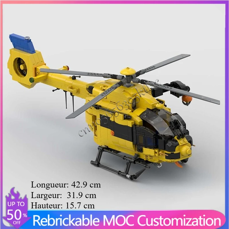 

Набор для сборки вертолета Airbus H145 (821 деталь), конструктор MOC, модель для детей, подарок на Рождество, сделай сам