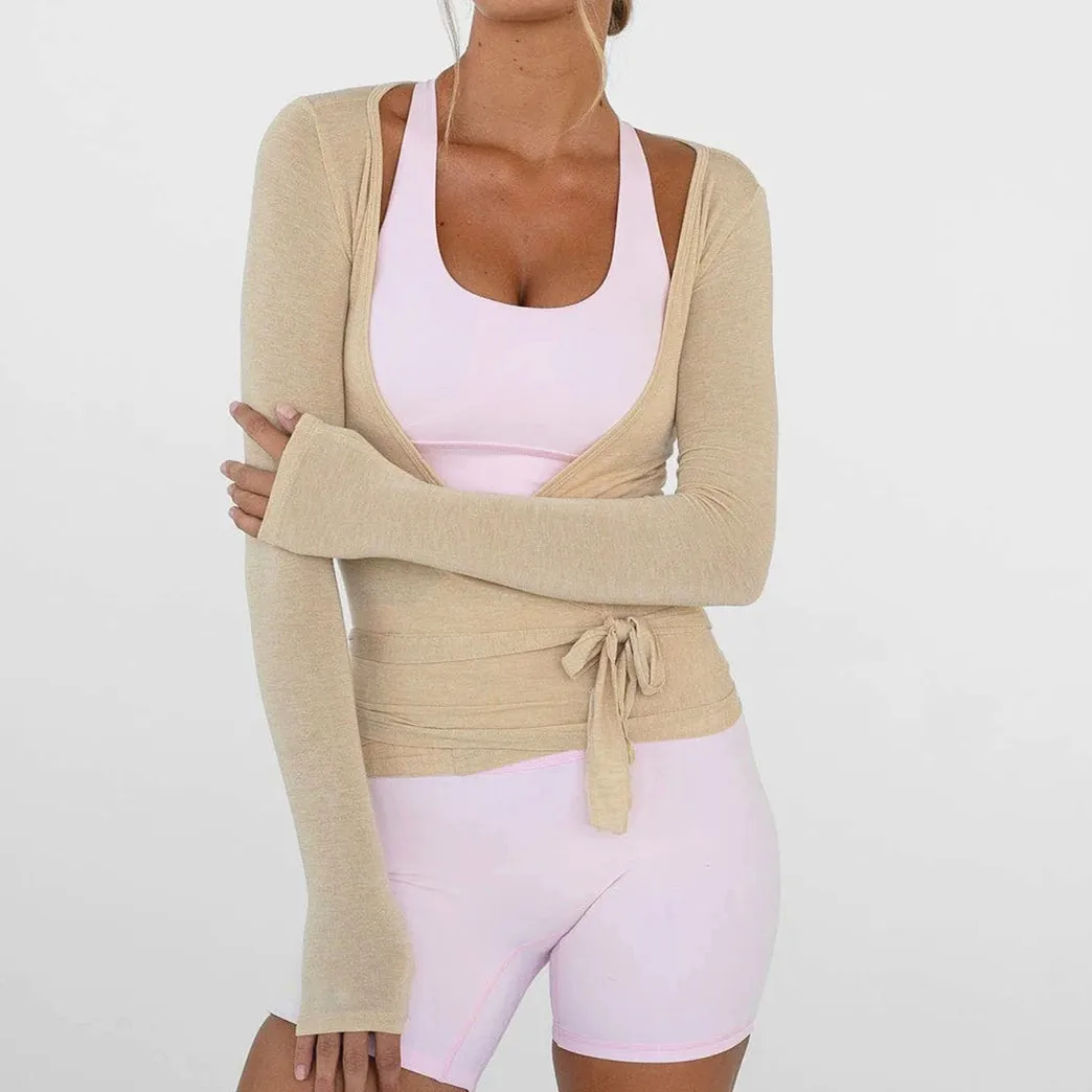Women Yoga Long Sleeve Irregular Hollowing Crop Top Elastic Breathable Comfortable Sports Pilates Gym Fitness T-shirts XP70 image 2