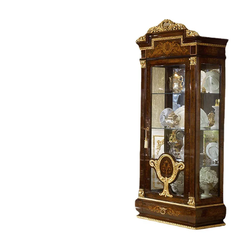 

European TV Wine Cabinet Combination American Mahogany TV Cabinet Floor Low Cabinet Living Room Furniture