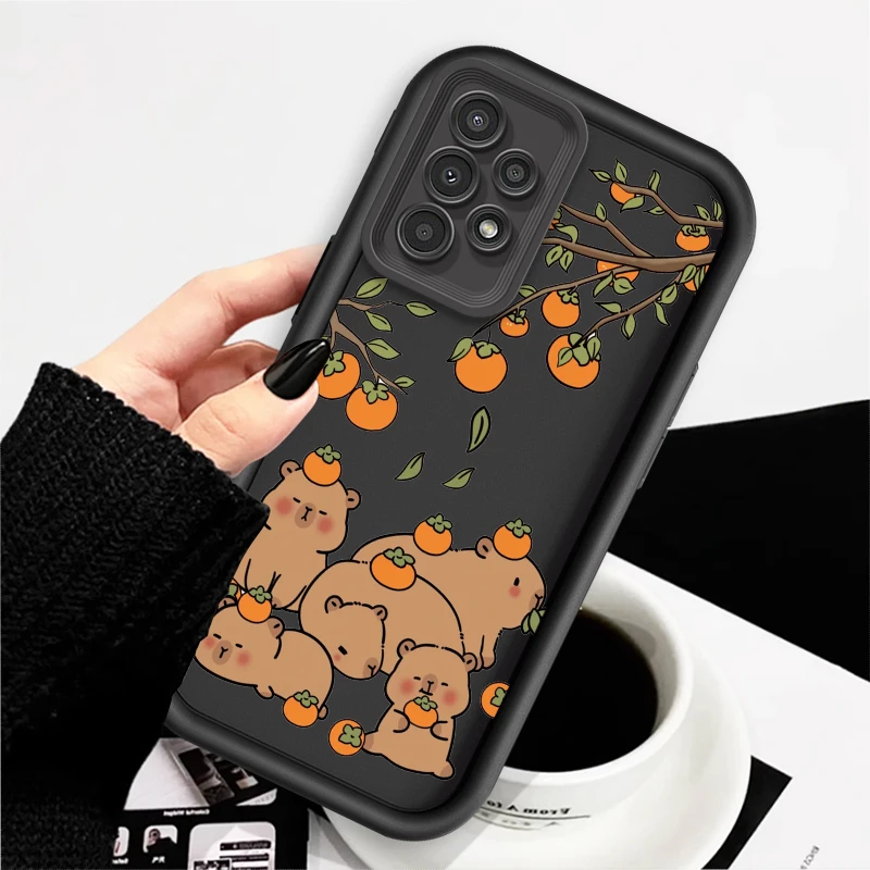 Capibala Cute Cartoon For Samsung A73 A71 A54 A53 A52 A51 A33 A32 A21S A14 A13 A12 A03 A04 A05 5G Eye Ladder TPU Phone Case