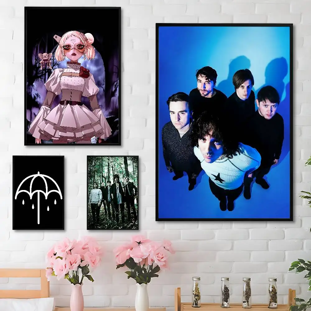B-BringS Me The HorizonS Bmth Anime Wall Art Canvas Painting Poster For Living Room Home Decor Decoration Picture