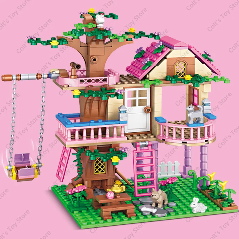 Girls Friendship Tree House Building Blocks Villa Castle Model Girl's Figure Doll Toy Wholesale And Retail Compatible Brick Gift