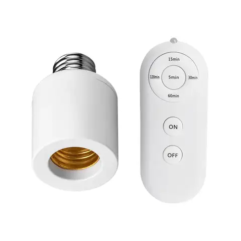 E27 screw remote control lamp head intelligent timer AC85-265V bulb holder 5-speed timer switch LED lamp holder environment