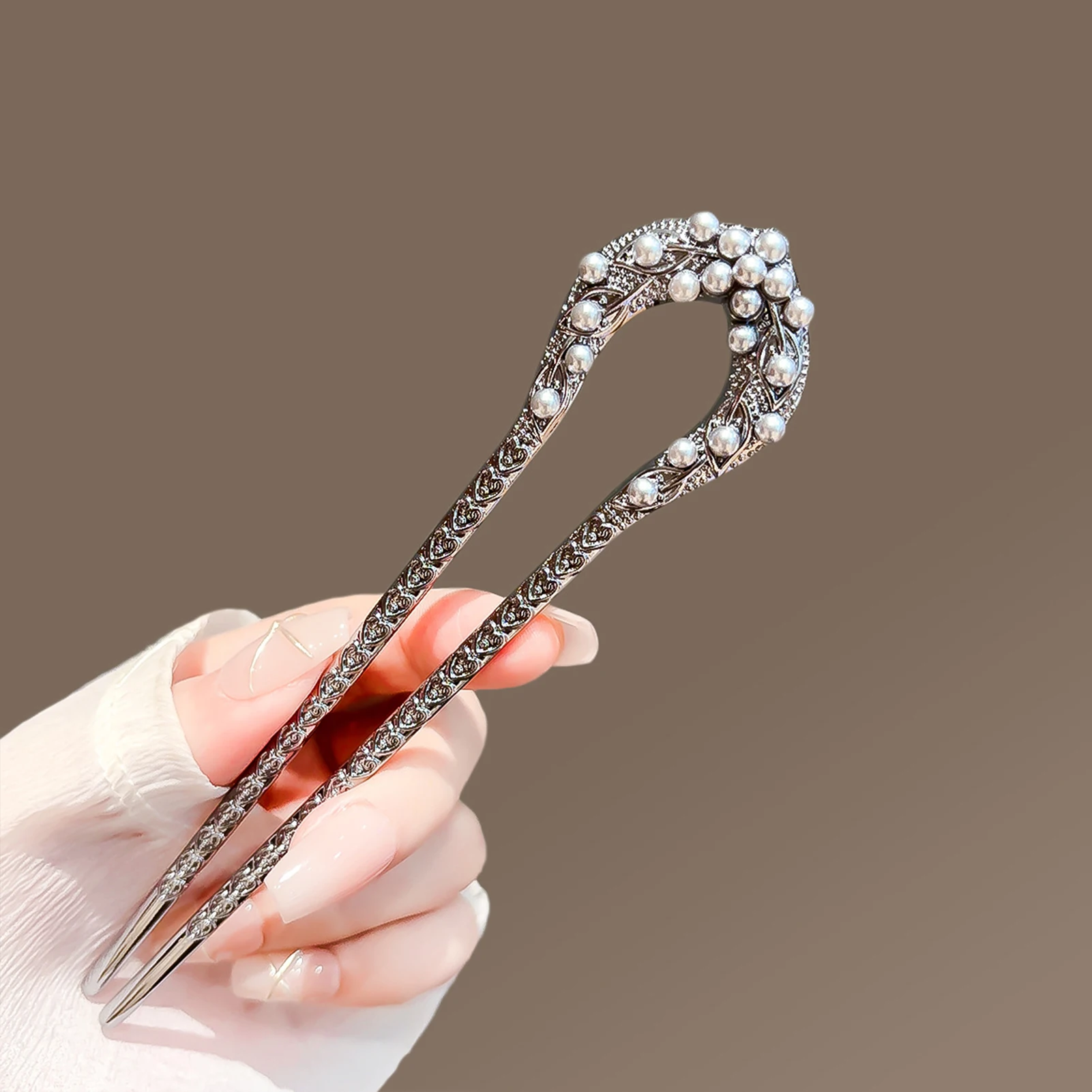 Fashion Metal U Shape Hair Clip For Women Elegant Simulated Pearl Tassels Hairpin Hair Accessories Female Headwear Gifts