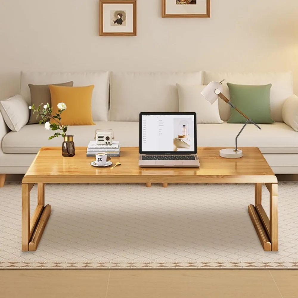 Versatile Bamboo Folding Tea Table for Japanese-Style, Office, and Living Spaces