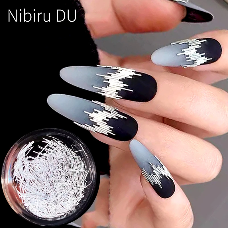 Silver Reflective Strip Glitter French Nail Stickers High Gloss Strip Line Ultra Thin Nail Art Decoration Manicure Accessories