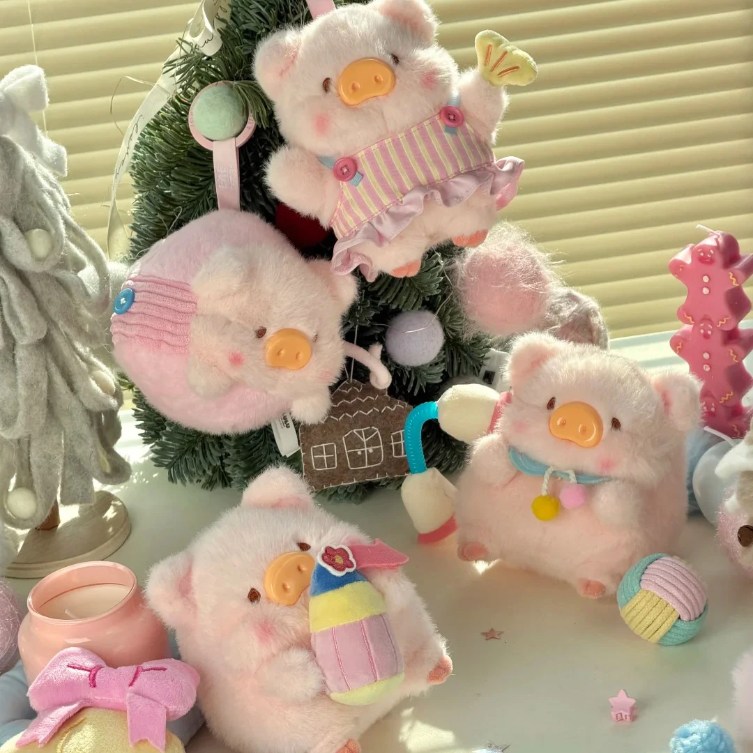 루루 돼지 놀이 플러시 블라인드 박스 작은 돼지 롤 어라운드 미스터리 박스 모델 선물 귀여운 돼지 트렌디 장난감 장식 펜던트