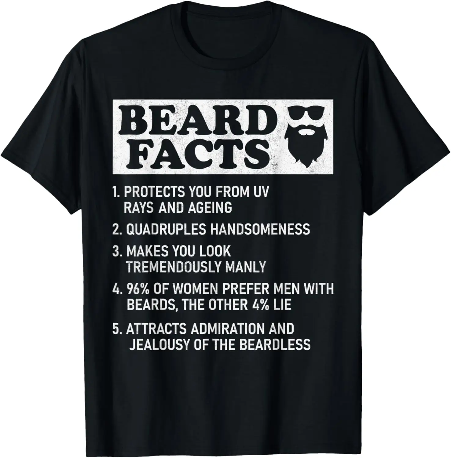 

Bearded Dad Funny Beard Facts: Protects Ageing, Makes Manly T-Shirt