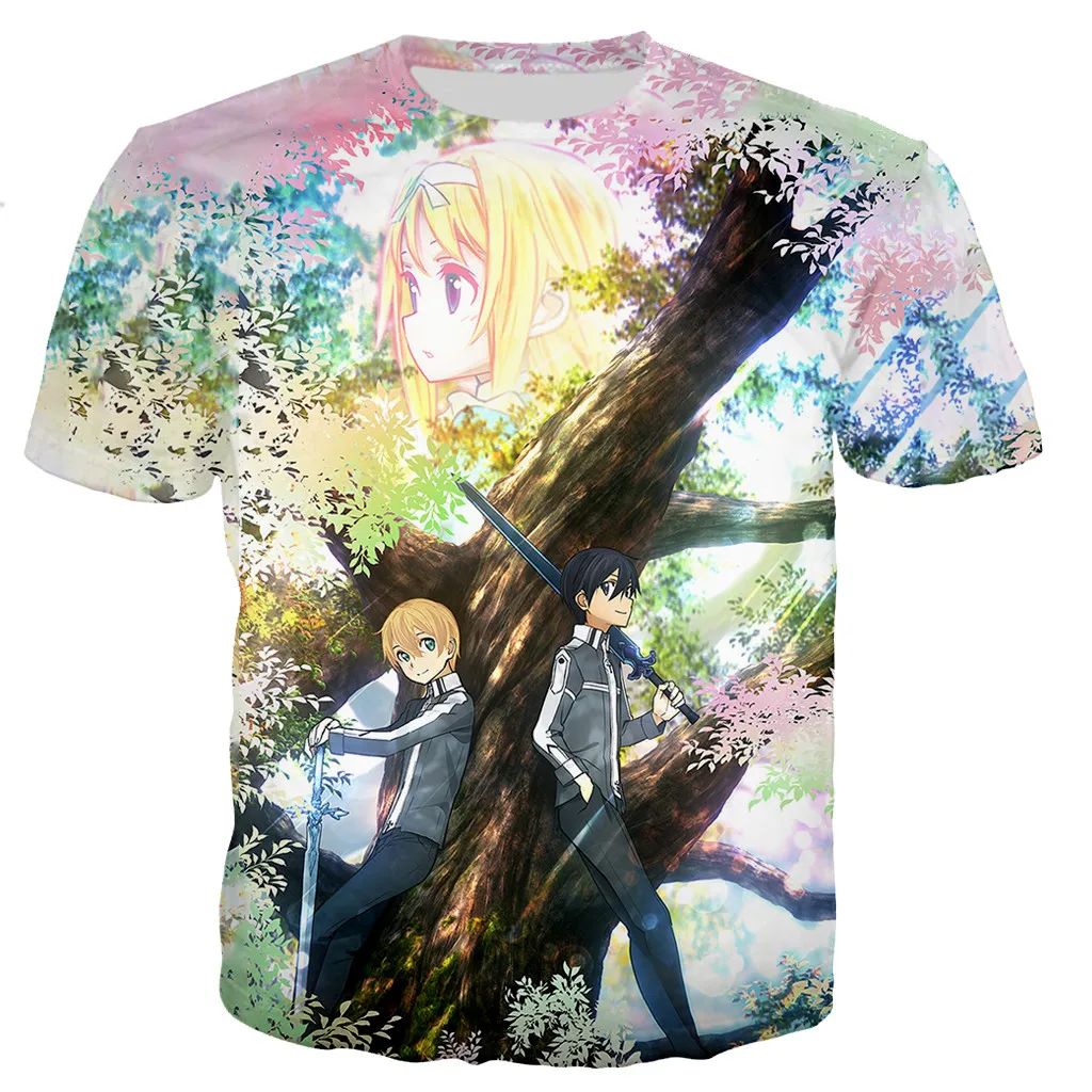 New Sword Art Online T Shirts Men/women 3D Sword Art Online Printed T-shirt Casual T-shirt Streetwear Tops Oversized