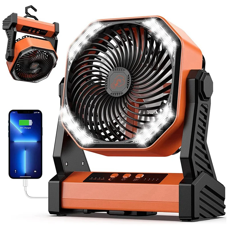 Portable Fan for Travel, 20000MAh Rechargeable Battery Powered Fan, High-Velocity Camping Fan