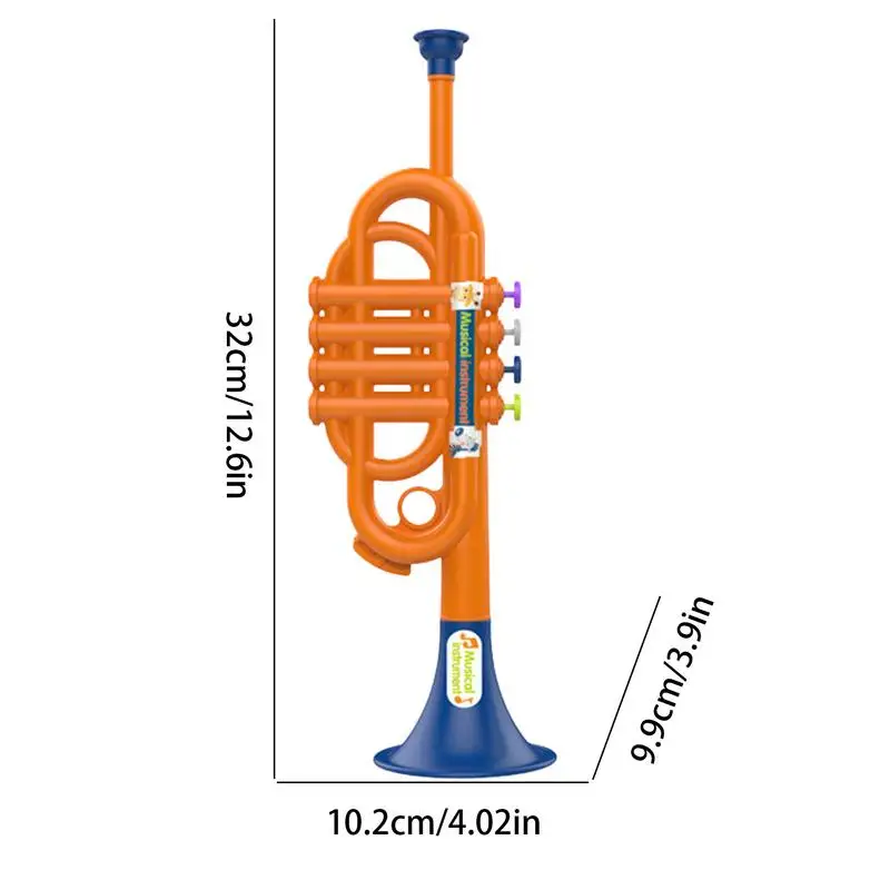 1PC ดนตรีทรัมเป็ตของเล่นเด็กที่มีสีสันของเล่นการ์ตูนพลาสติกเล่นสําหรับเด็ก Early Education สีสุ่ม