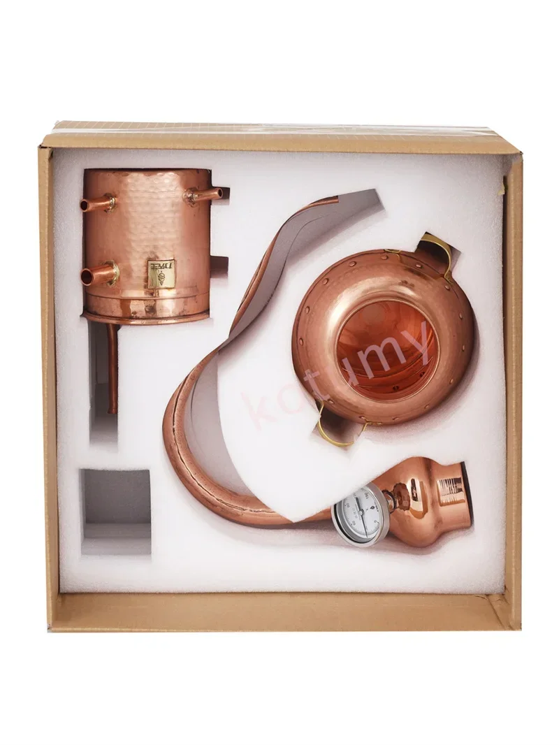 3L Pure Copper Handmade Alembic Distiller Wine Steaming Machine Essential Oil Flower Distillation Set for Home Brewing