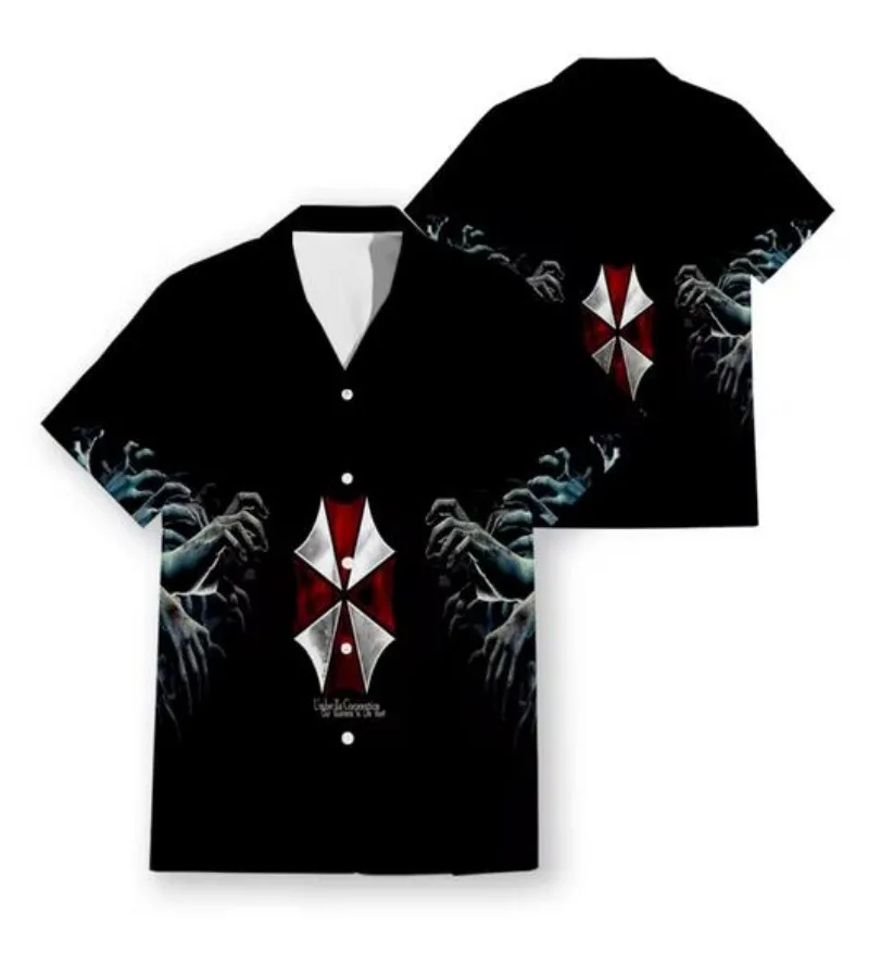 

Hawaiian Short Sleeve Men's Shirt Casual Horror Movie Evil Dead Funny 3D Printed Casual Shirts Fashion Men Tops K034