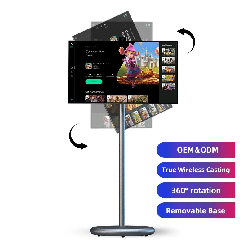 

Portable 32-Inch 4K Smart LED TV Wireless With Camera Interactive Android System HD Definition Battery Power