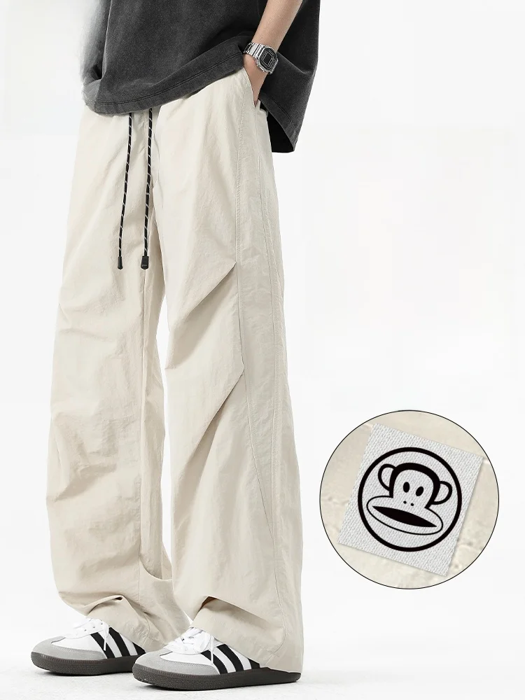 

Мужские повседневные брюки Paul Frank в американском ретро-стиле, свободного прямого кроя, для весеннего сезона, молодежные, базовые цвета