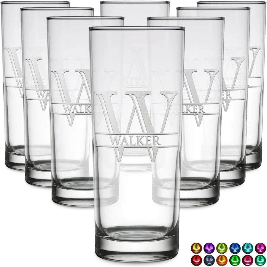 

Персонализированный набор из 8 очков Collins, 10,5 унций, стеклянный подарок на заказ для женщин и мужчин, дни рождения, свадьбы, день матери и