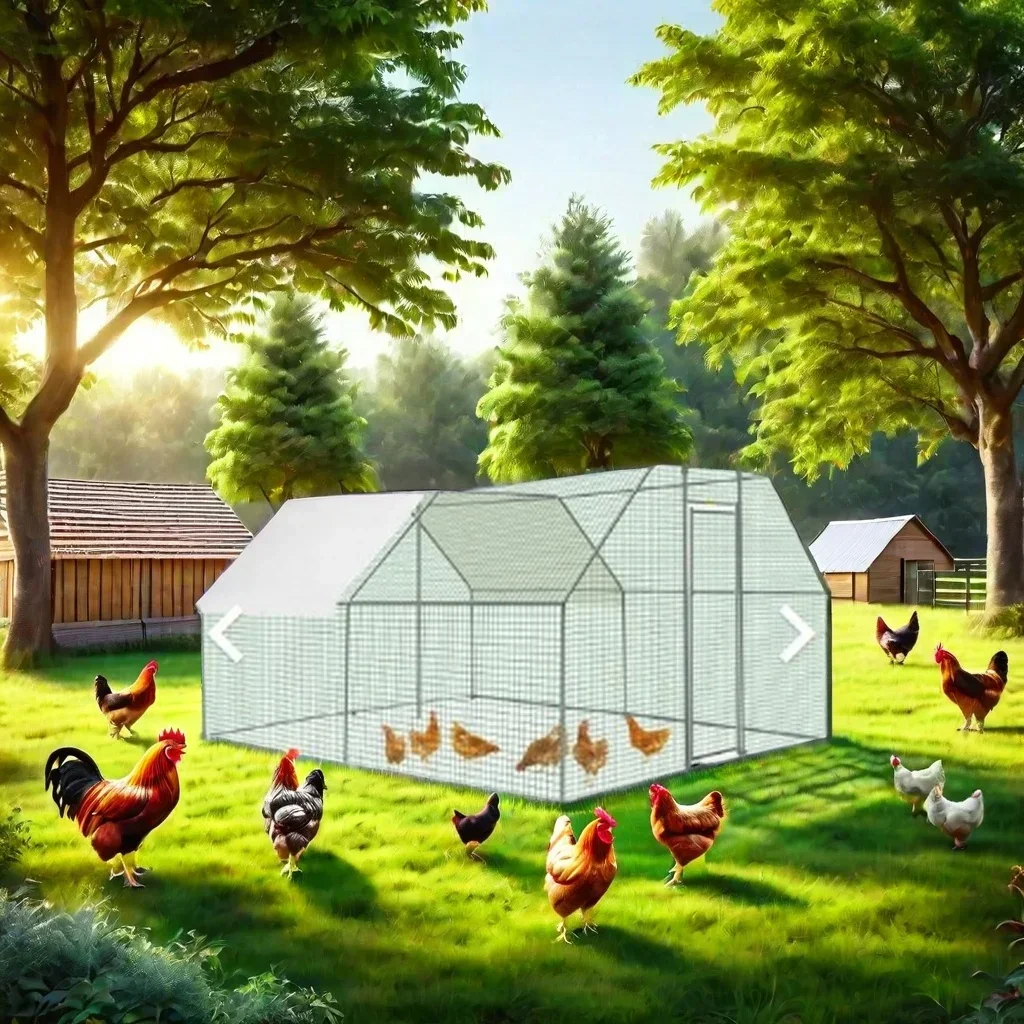Large Metal Chicken Coop with Run Animal Cage