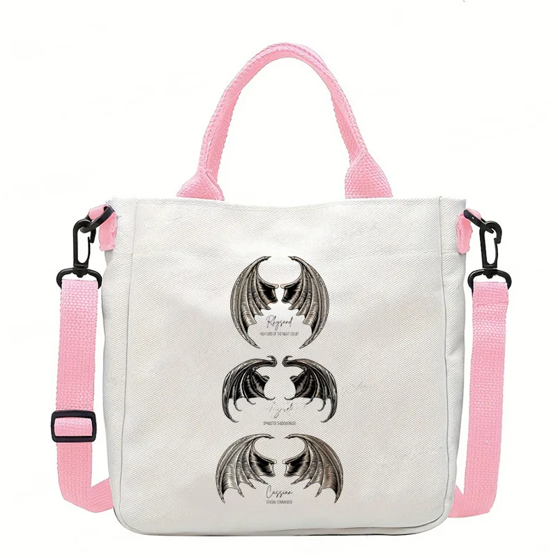 الجناح الرابع المرأة حقيبة كتف خمر Basgiath الحرب كلية نمط قماش حقائب كروسبودي عادية التنين رايدر حقيبة ساعي #5