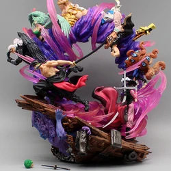 One Piece 24cm Zoro Figurine Anime Figures Gk Onigashima King Of Hell Action Figure Pvc Statue Model Decoration Toy Kid Gift