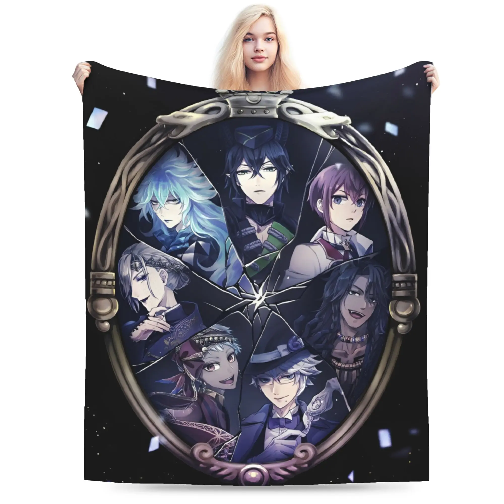 Twisted-Wonderland the Animation Anime Blankets Flannel  Cozy Super Soft Throw Blankets for Bedding Rug Piece