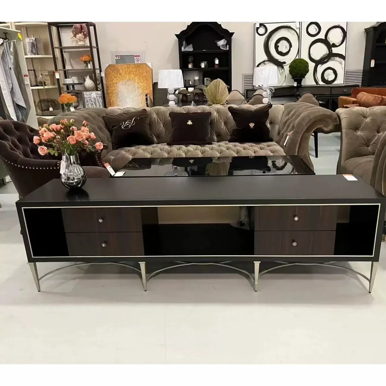 gram melody furniture retro solid wood TV cabinet  storage storage audio-visual cabinet