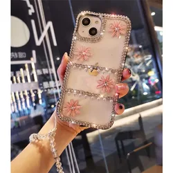 Women Bling Rhinestone Diamond Chain Phone Case, Cover for Samsung Galaxy A50, A70S, A32, A52, A71, A51, A72, A73, A53, A33